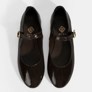  Kadın Kahve Ayarlanabilir Tokalı Deri Babet