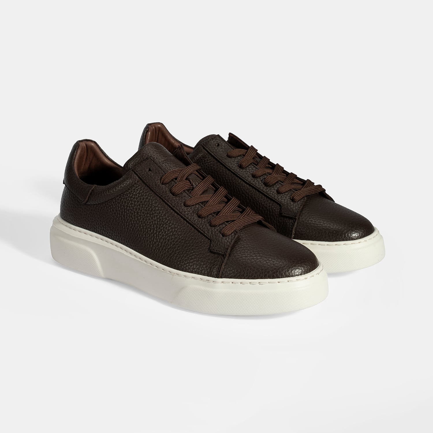  Erkek Kahve Bağcıklı Deri Günlük Ayakkabı