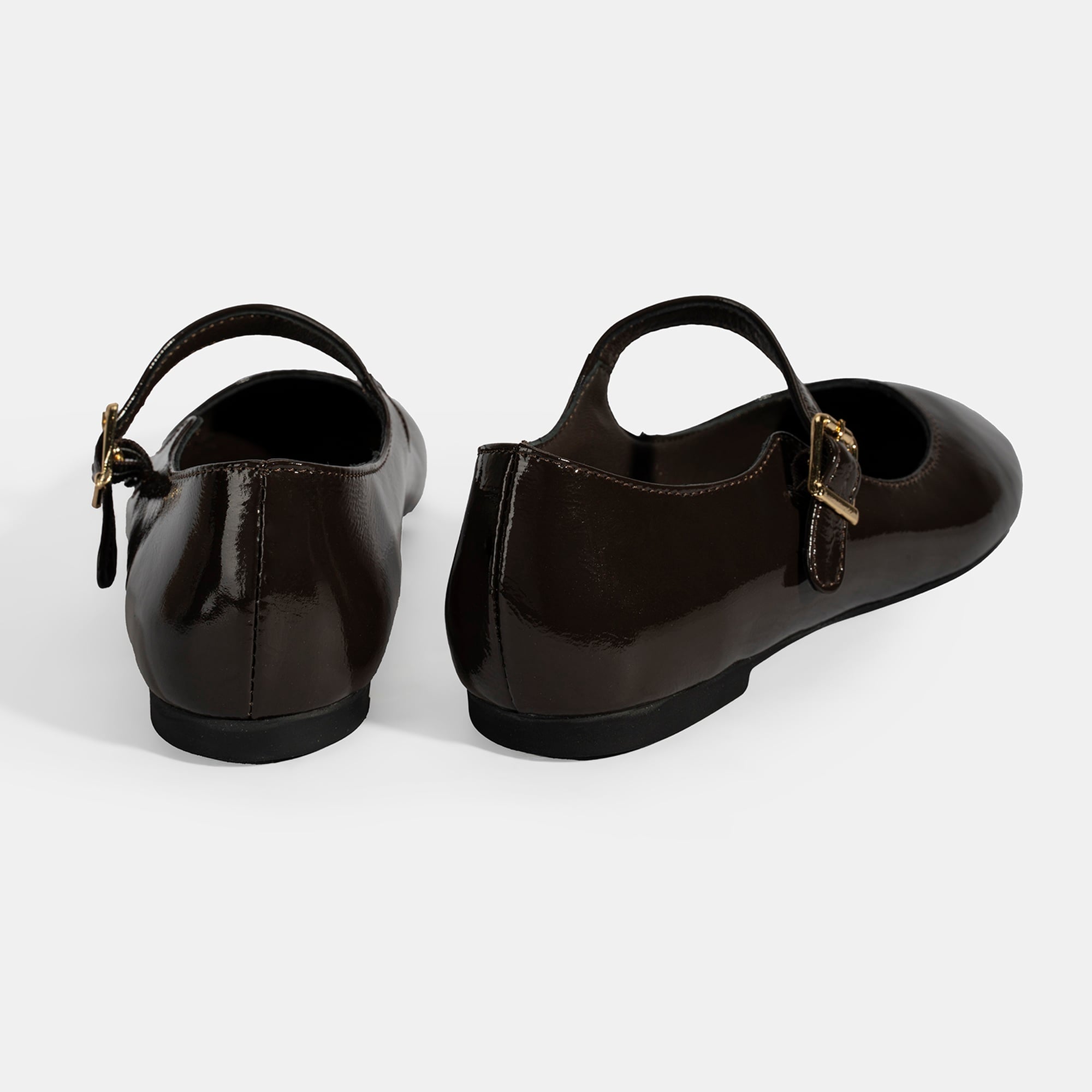 Kadın Kahve Ayarlanabilir Tokalı Deri Babet