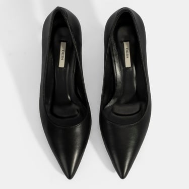  Kadın Siyah Deri Stiletto