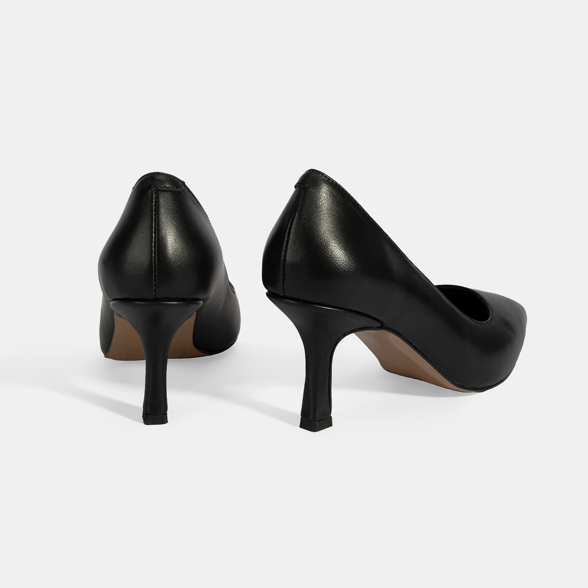 Kadın Siyah Deri Stiletto