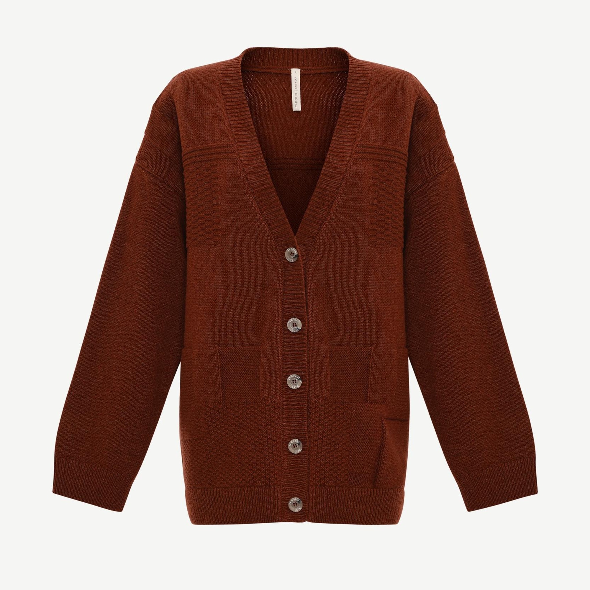 YARGICI Geniş V Yaka Uzun Kol Hırka