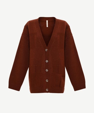  YARGICI Geniş V Yaka Uzun Kol Hırka