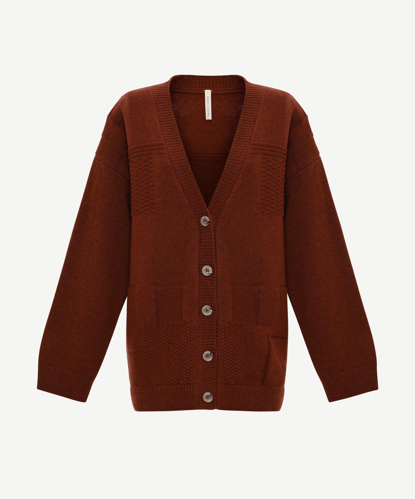  YARGICI Geniş V Yaka Uzun Kol Hırka