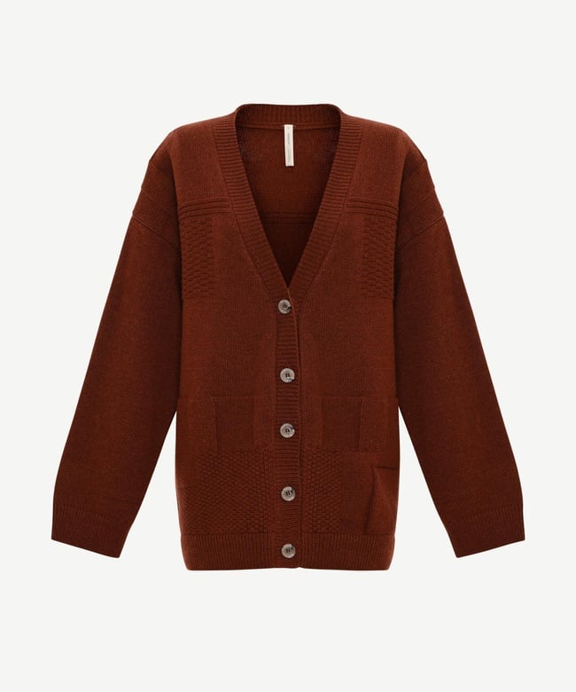  YARGICI Geniş V Yaka Uzun Kol Hırka