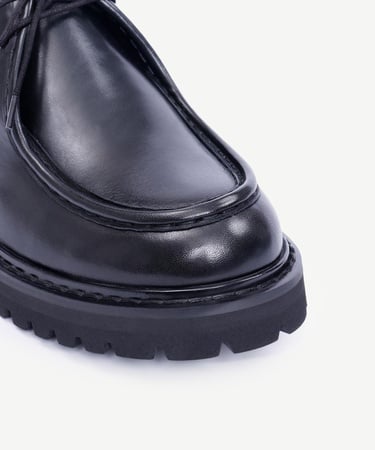  YARGICI Bağcıklı Deri Düz Ayakkabı