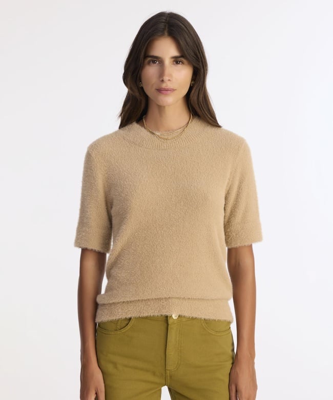  YARGICI Regular Dik Yaka Kısa Kol Kazak