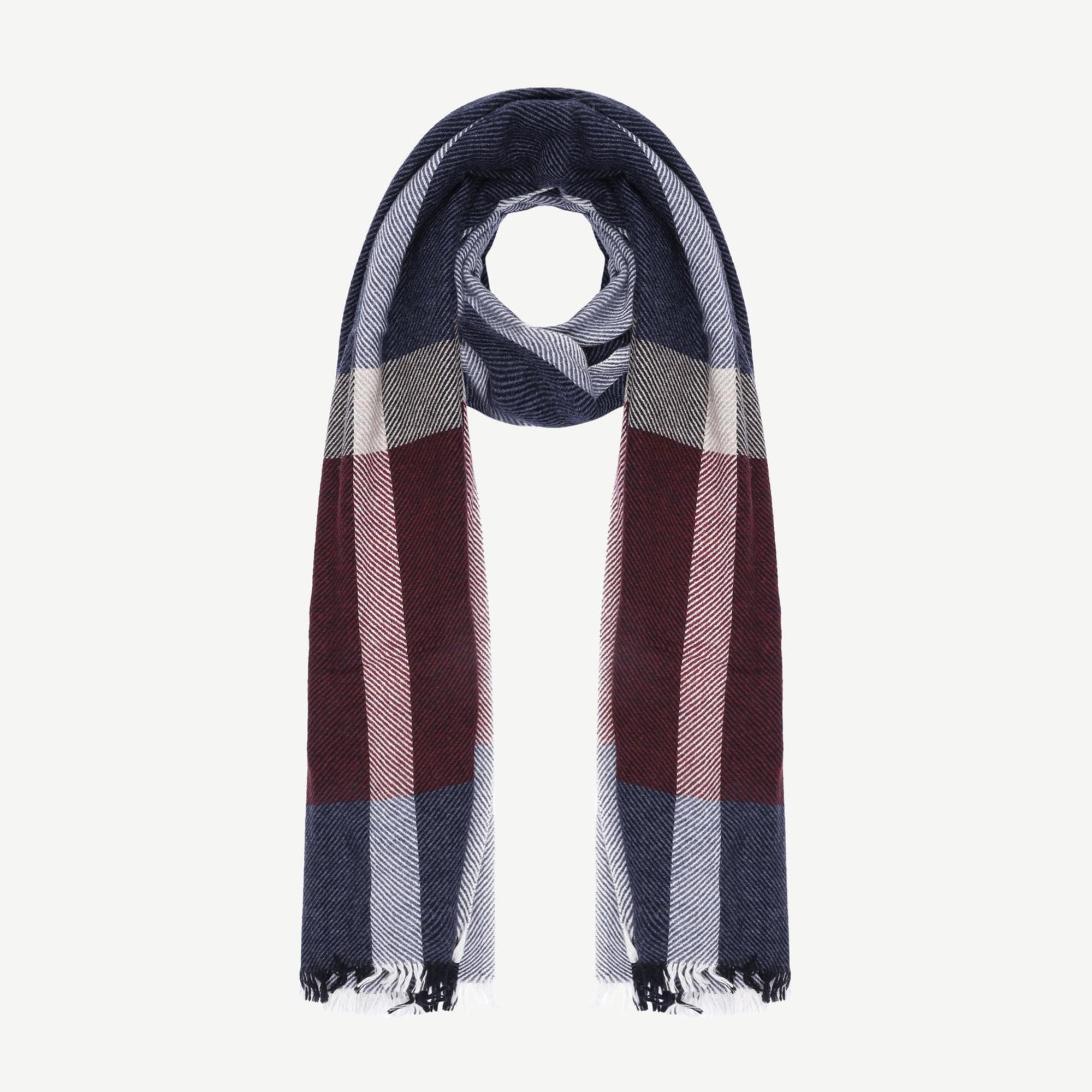 Renk Bloklu Maskulen Şal