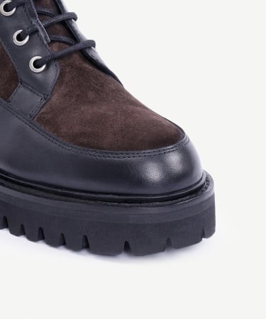  YARGICI Kalın Tabanlı Deri Bağcıklı Postal Bot