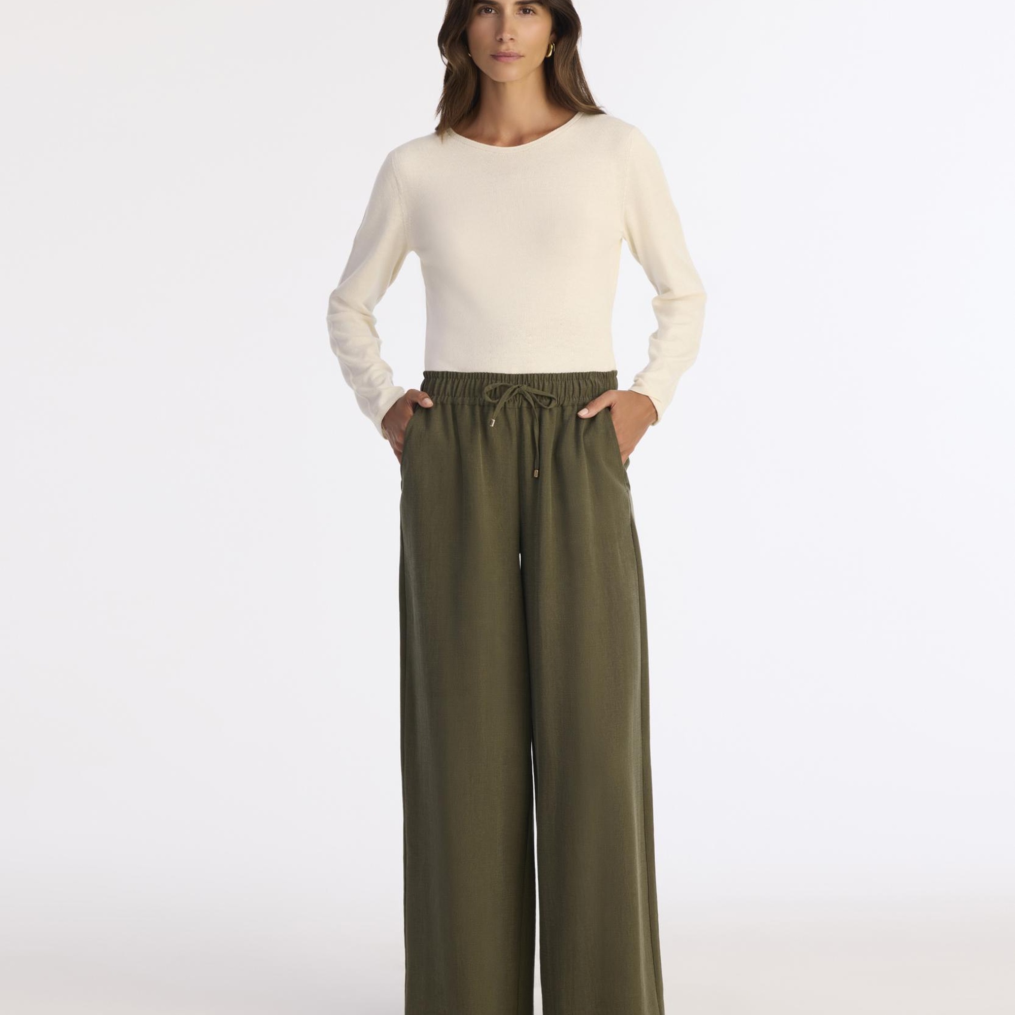 YARGICI Geniş Yüksek Bel Pantolon