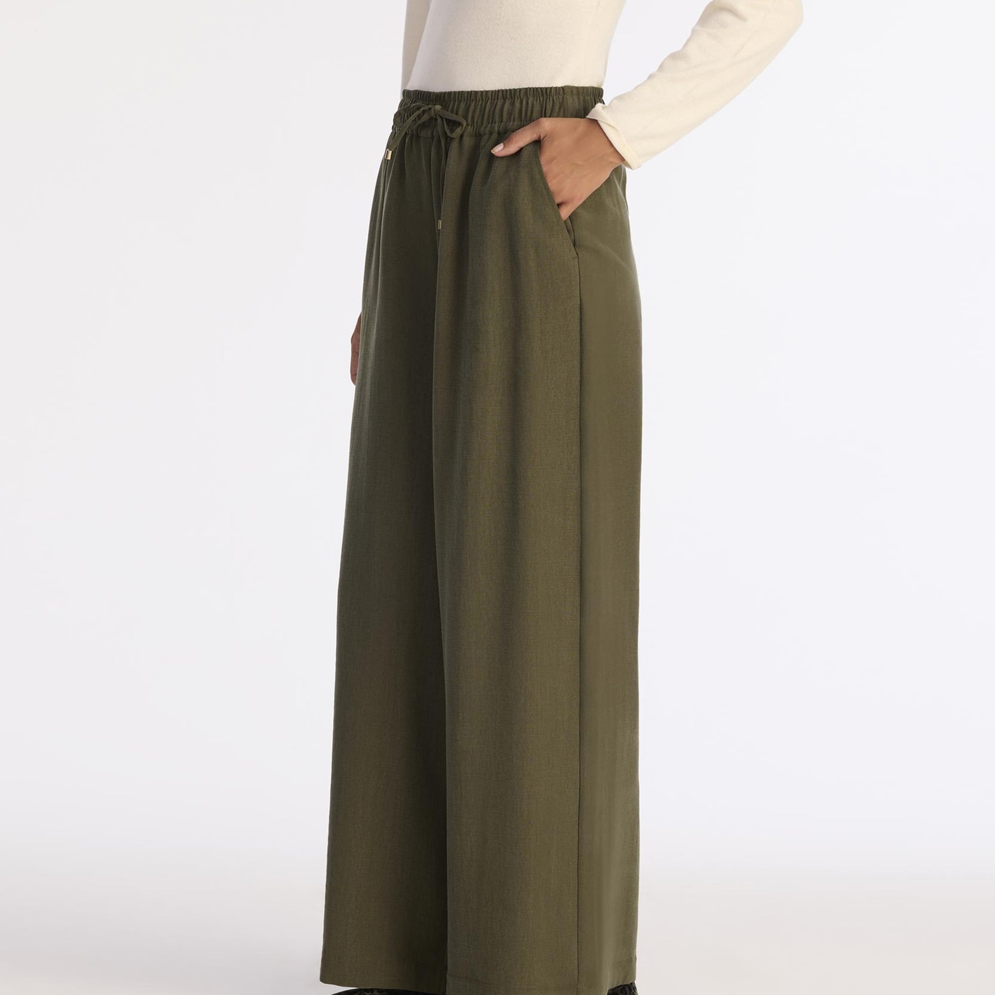 YARGICI Geniş Yüksek Bel Pantolon