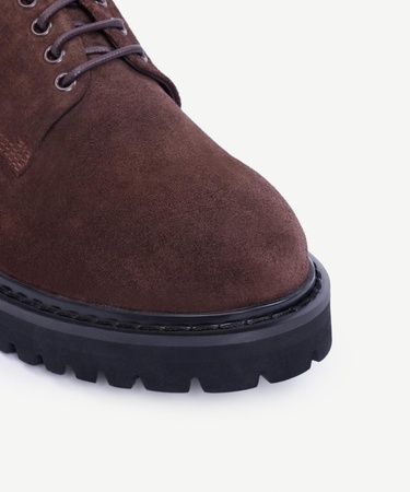  YARGICI Kalın Tabanlı Bağcıklı Deri Düz Ayakkabı