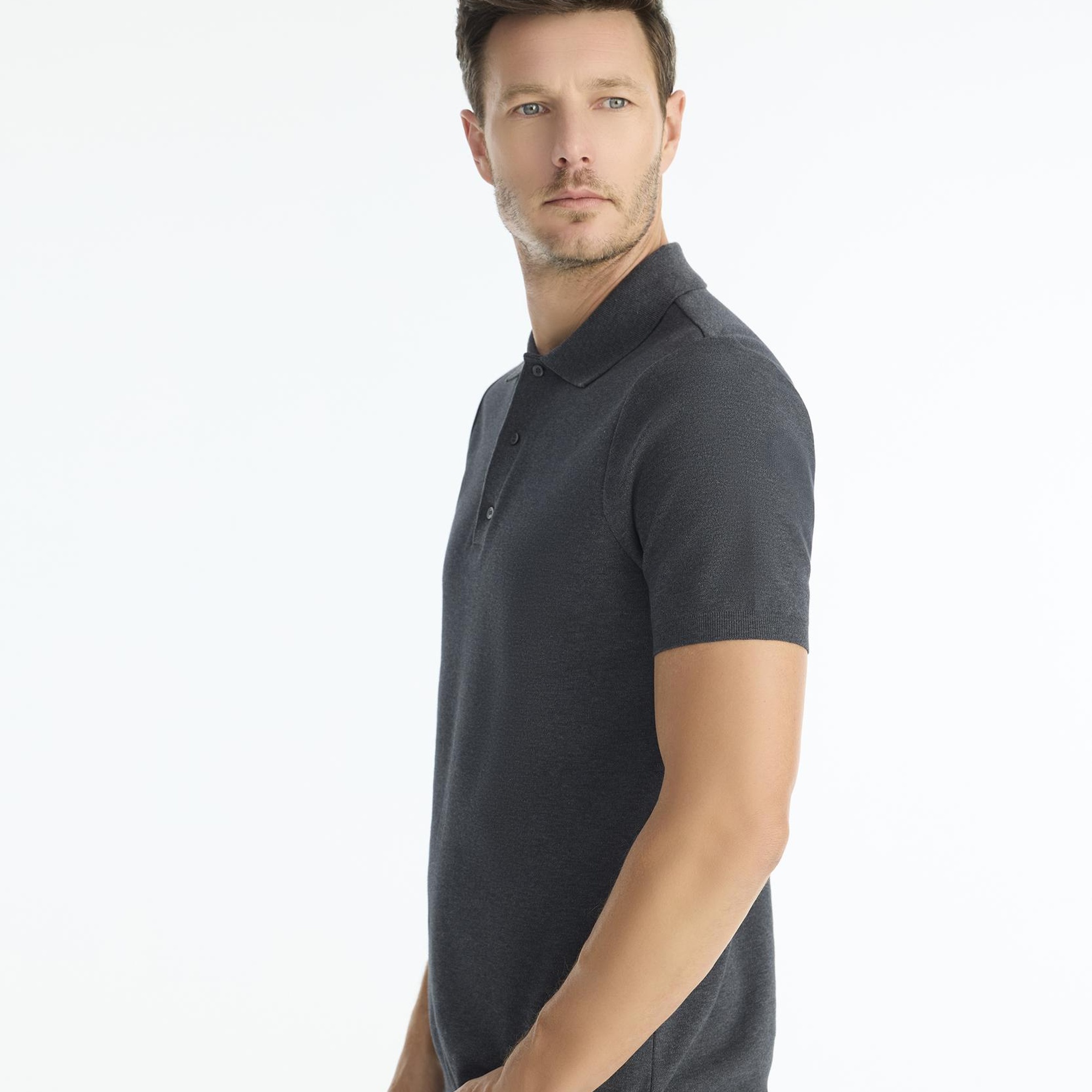 YARGICI Regular Gömlek Yaka Kısa Kol Kazak