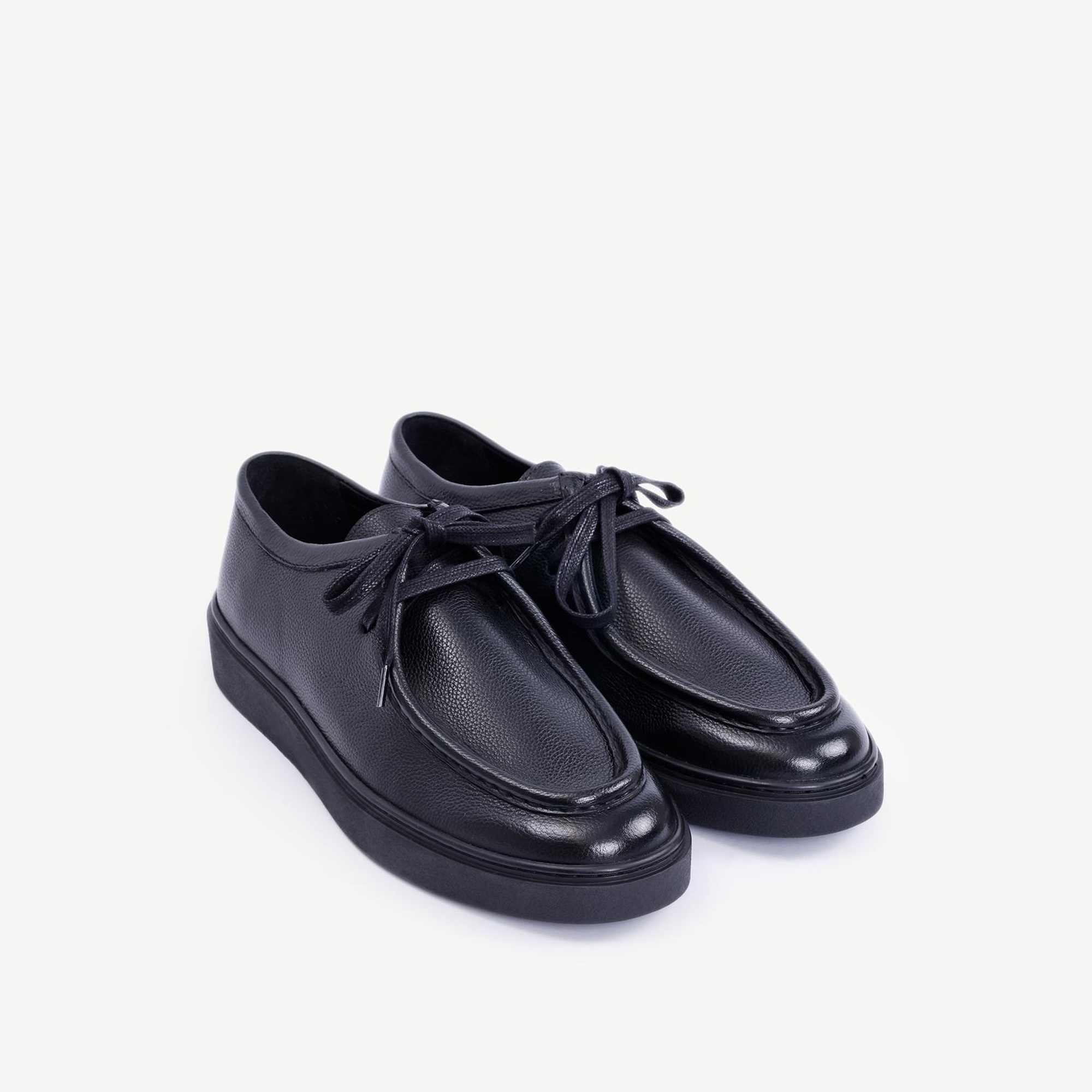 YARGICI Bağcıklı Deri Düz Ayakkabı