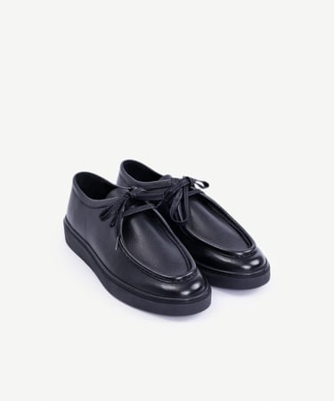  YARGICI Bağcıklı Deri Düz Ayakkabı