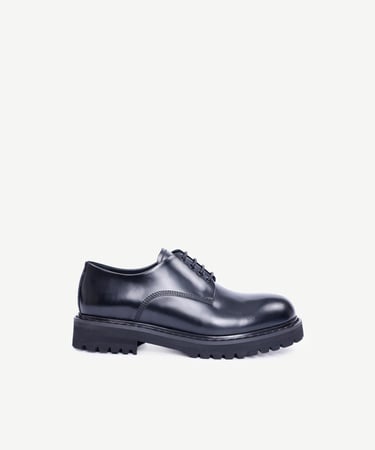  YARGICI Kalın Tabanlı Bağcıklı Deri Düz Ayakkabı