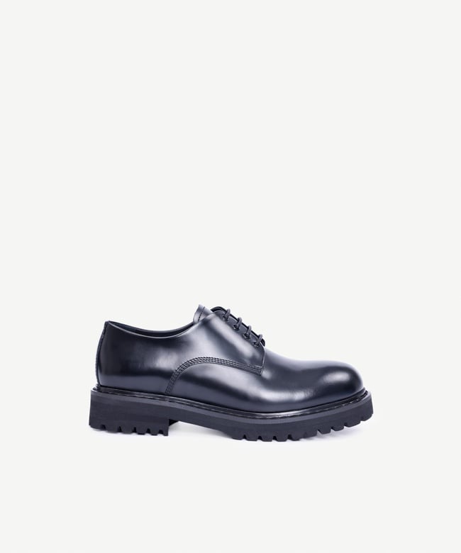  YARGICI Kalın Tabanlı Bağcıklı Deri Düz Ayakkabı