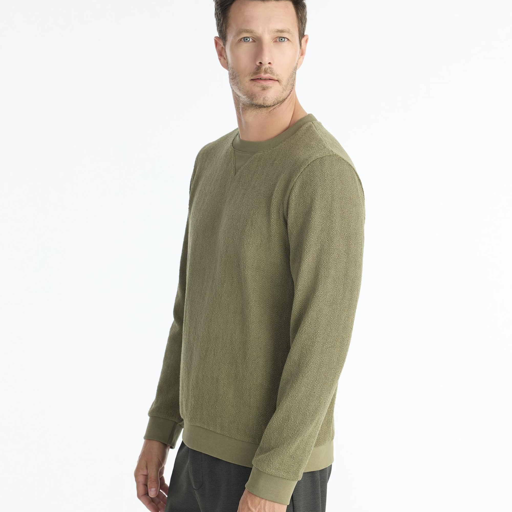 Regular Bisiklet Yaka Uzun Kol Sweatshirt