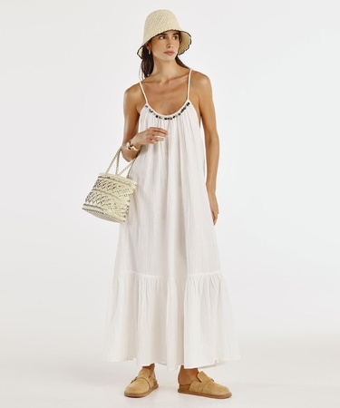  YARGICI Askılı Maxi Elbise