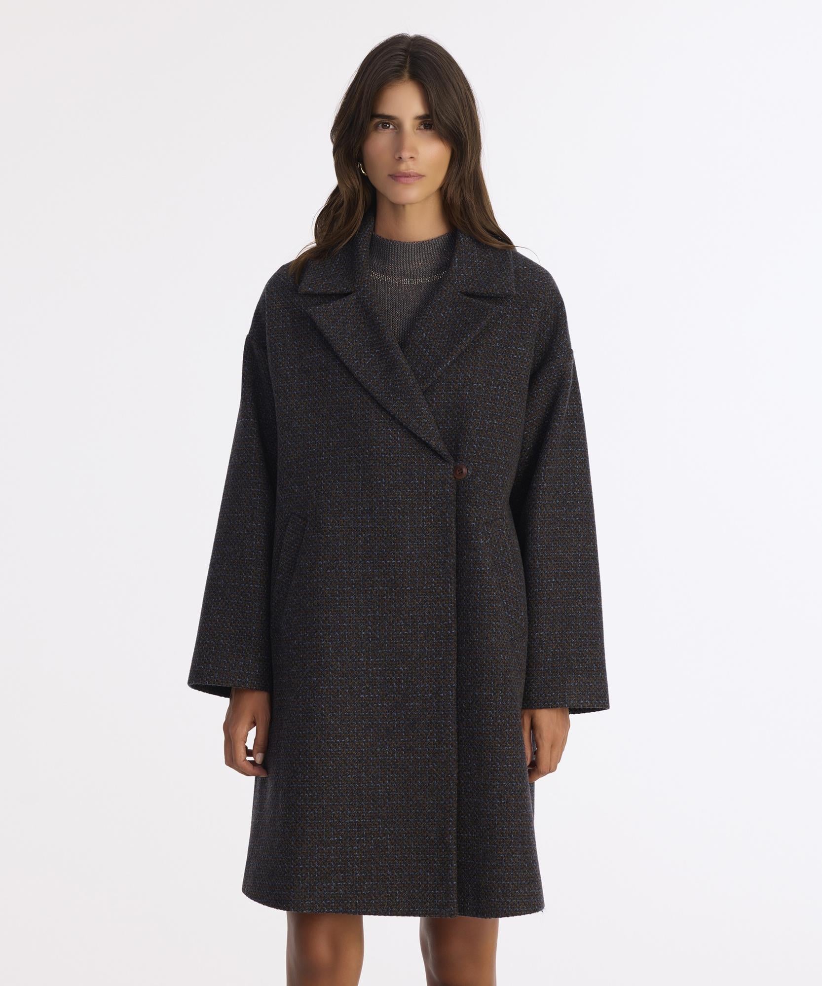  YARGICI Geniş Ceket Yaka Uzun Kol Palto