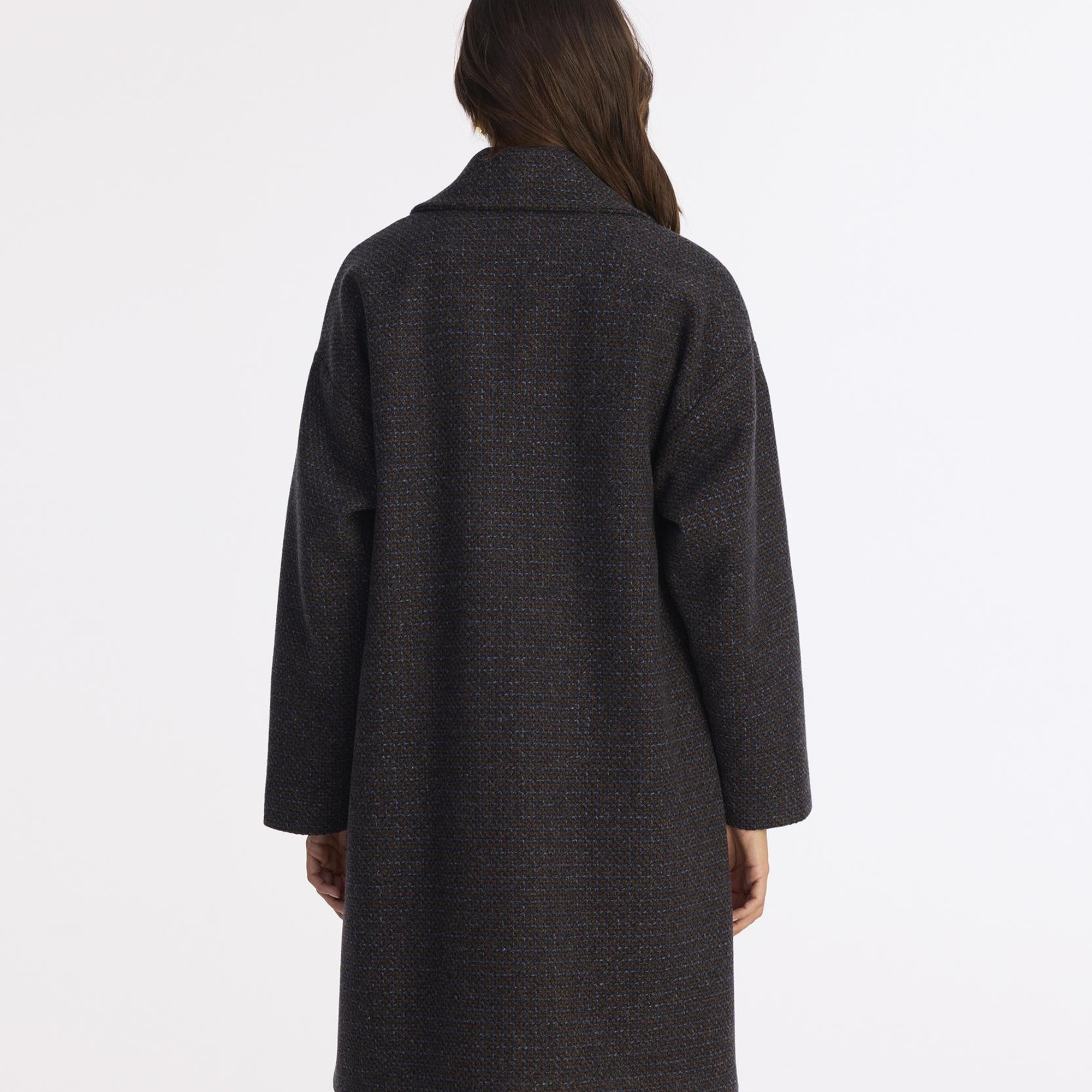 YARGICI Geniş Ceket Yaka Uzun Kol Palto