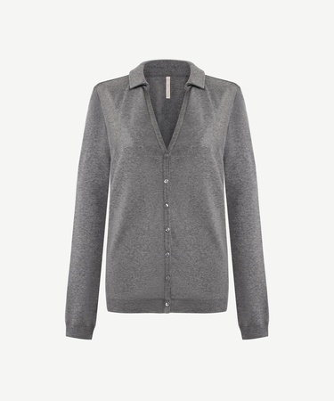  YARGICI Yaka Detaylı Uzun Kollu Hırka