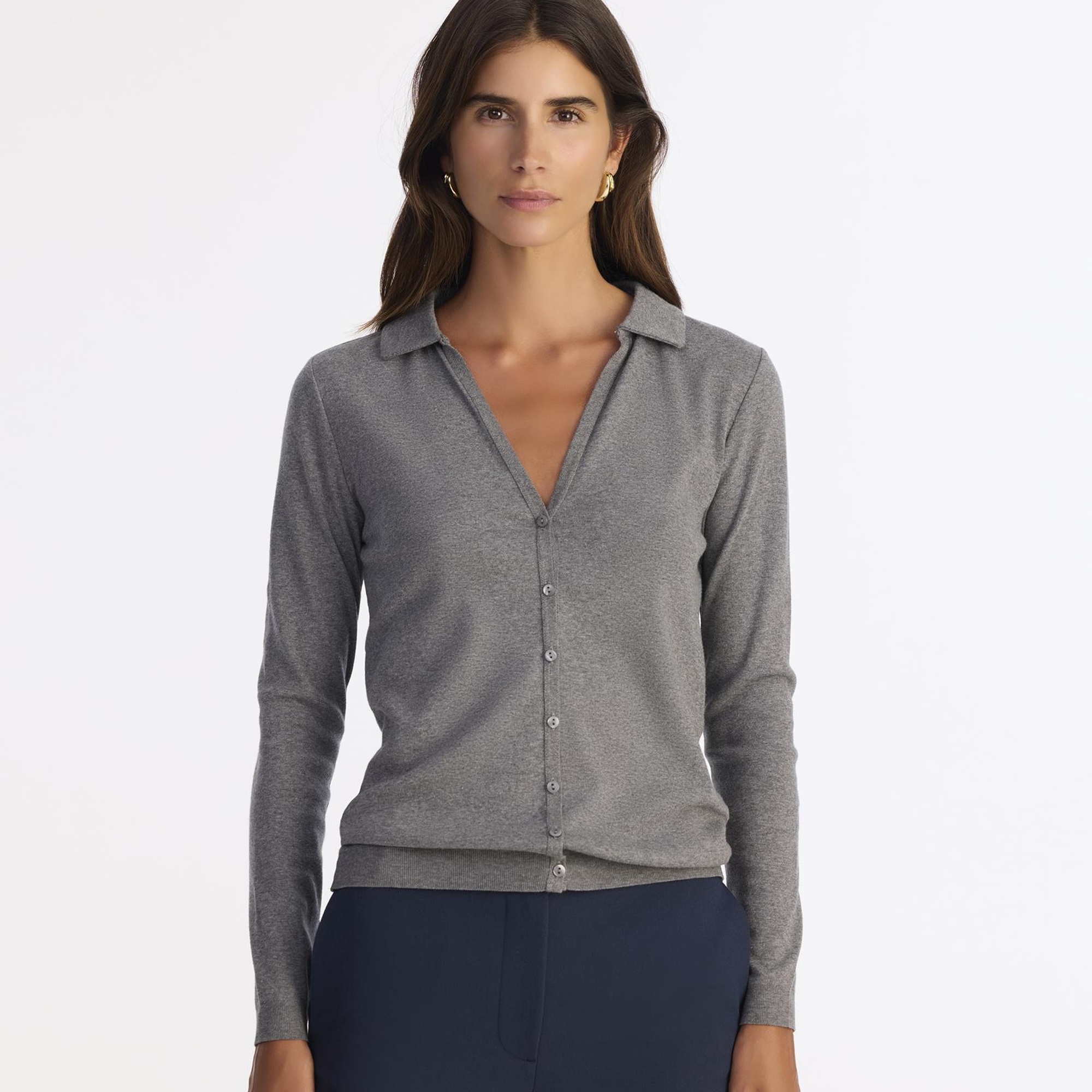 YARGICI Yaka Detaylı Uzun Kollu Hırka