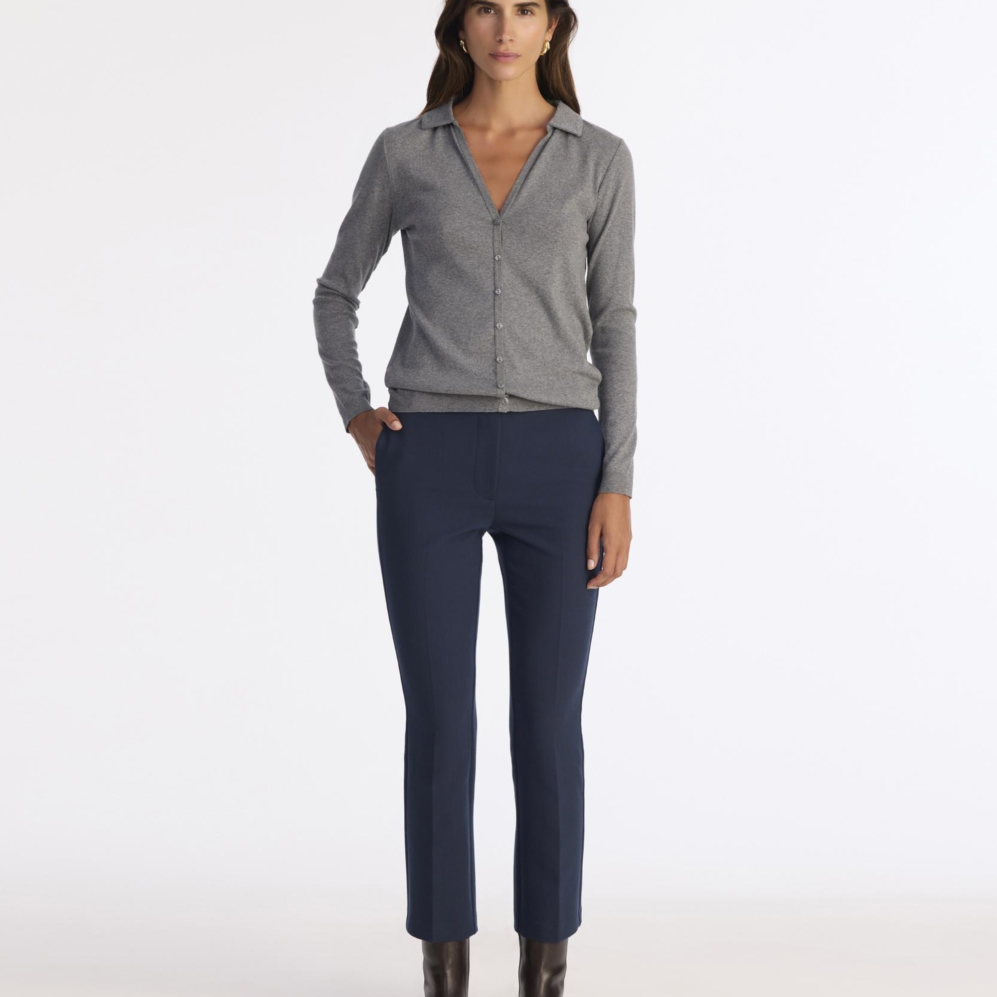 YARGICI Yaka Detaylı Uzun Kollu Hırka