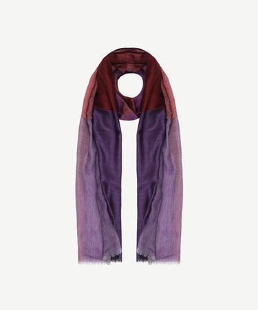  YARGICI Renk Bloklu Yün Şal