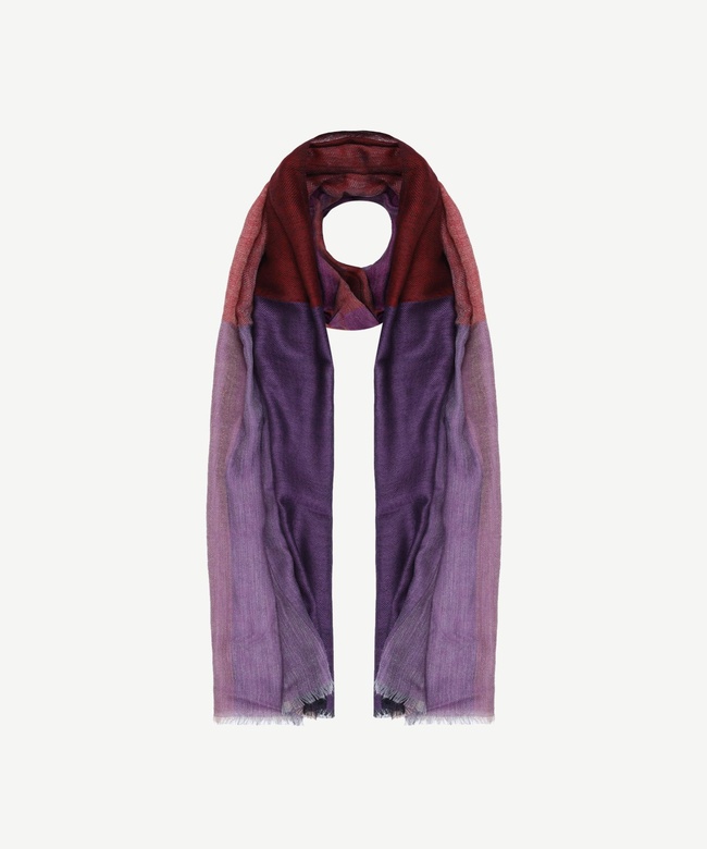  YARGICI Renk Bloklu Yün Şal