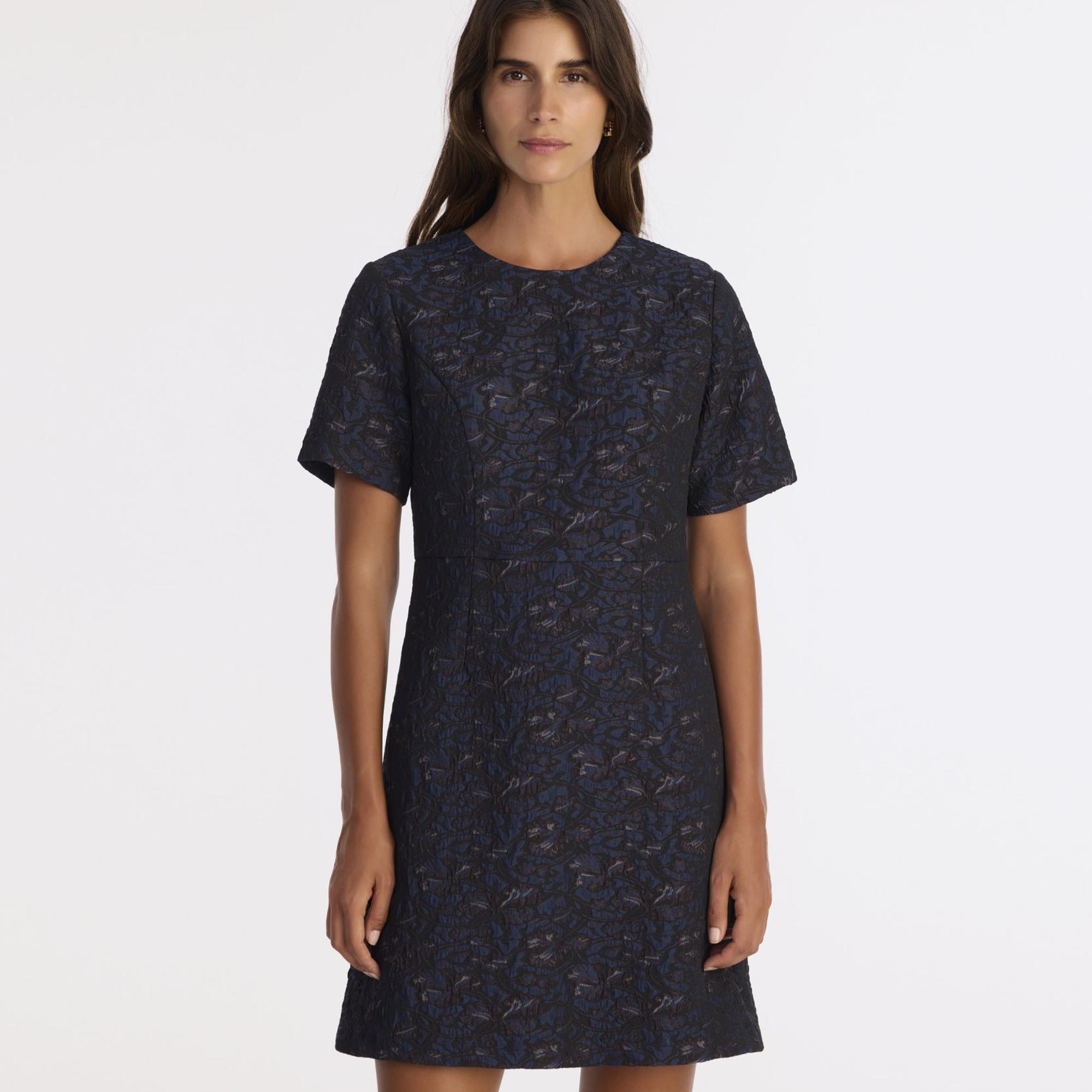 YARGICI A Form Bisiklet Yaka Kısa Kol Elbise