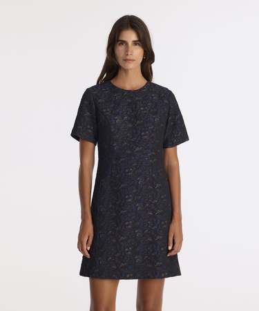  YARGICI A Form Bisiklet Yaka Kısa Kol Elbise