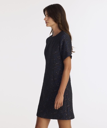  YARGICI A Form Bisiklet Yaka Kısa Kol Elbise