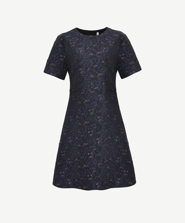  YARGICI A Form Bisiklet Yaka Kısa Kol Elbise