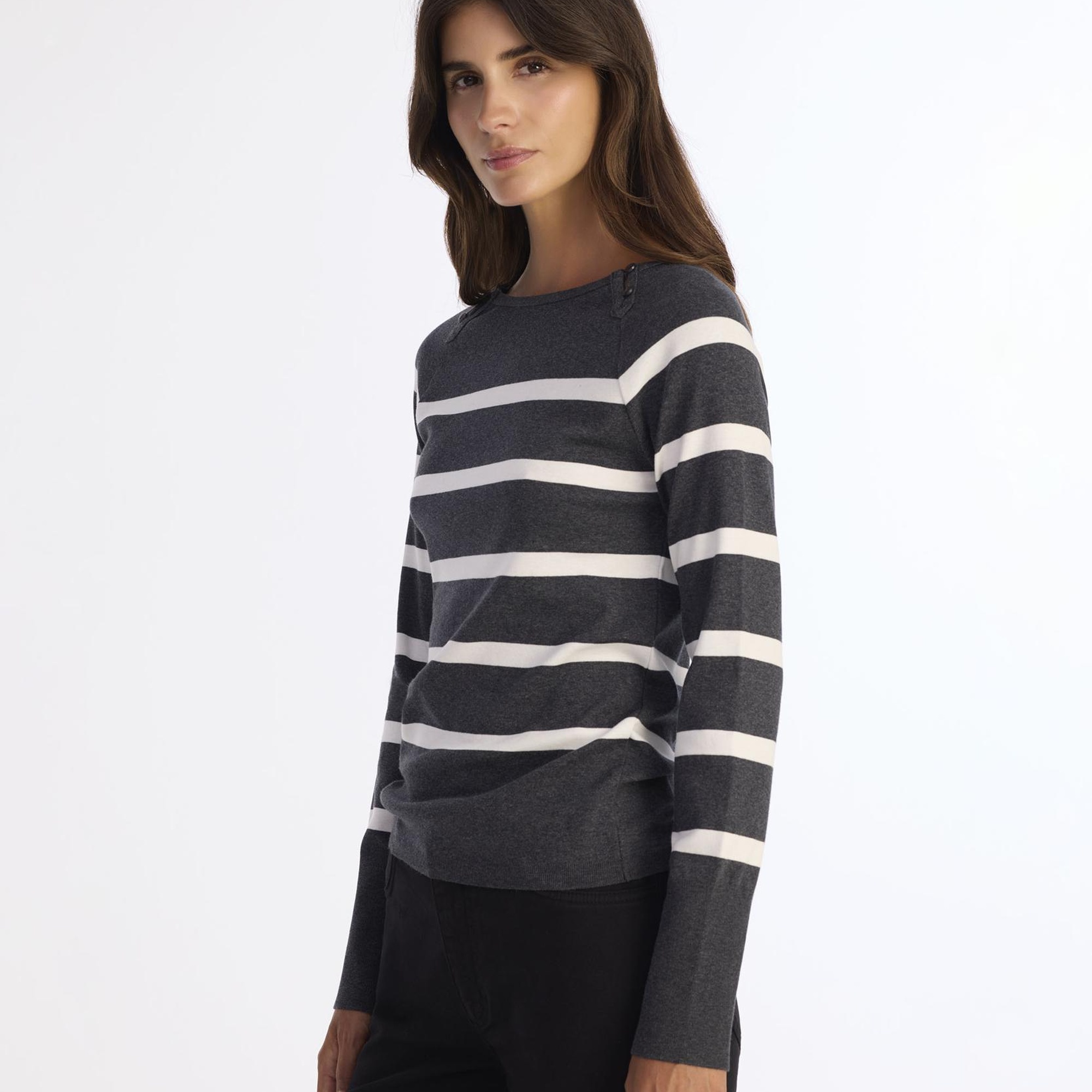 YARGICI Regular Kayık Yaka Uzun Kol Kazak