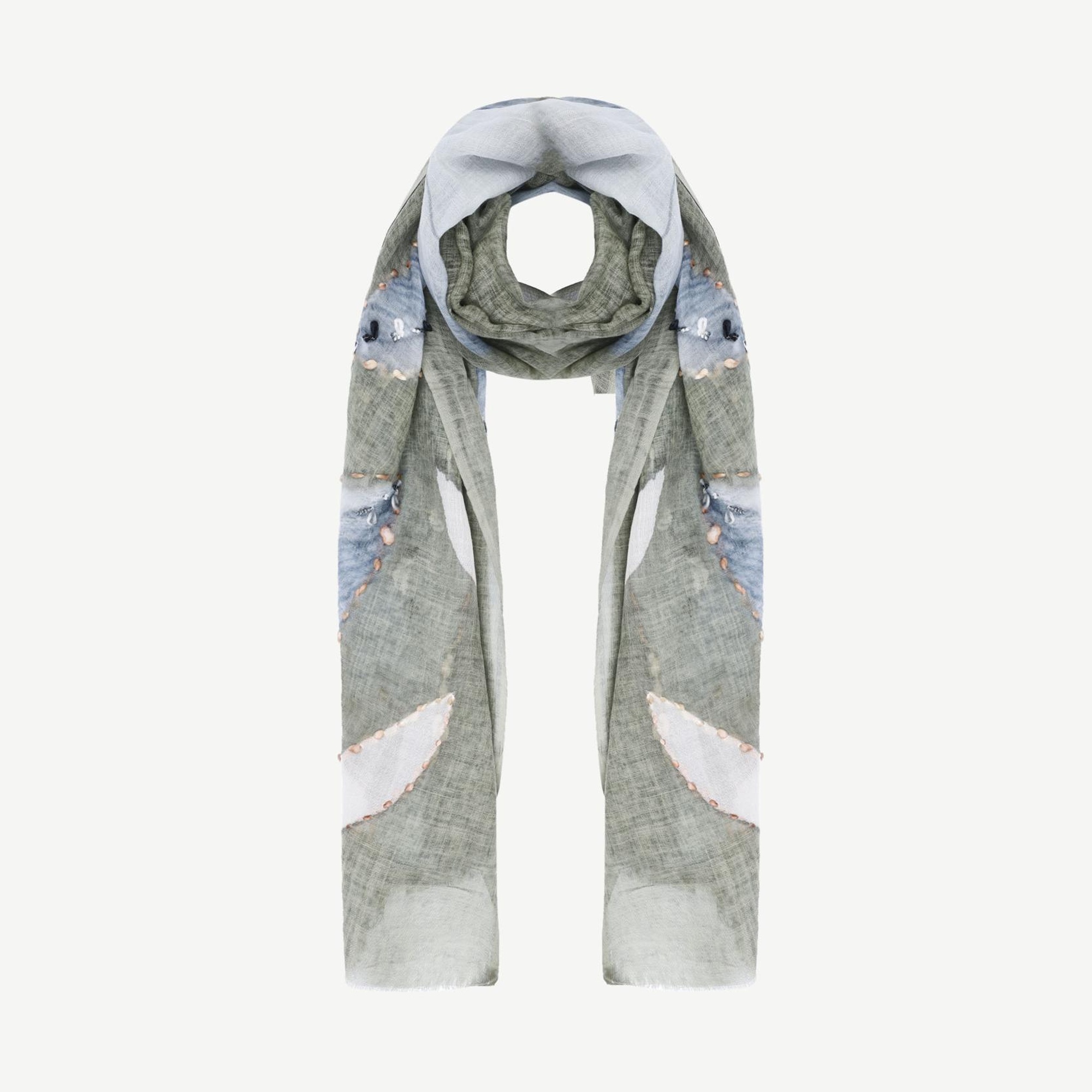 YARGICI Nakış İşlemeli Yün Şal