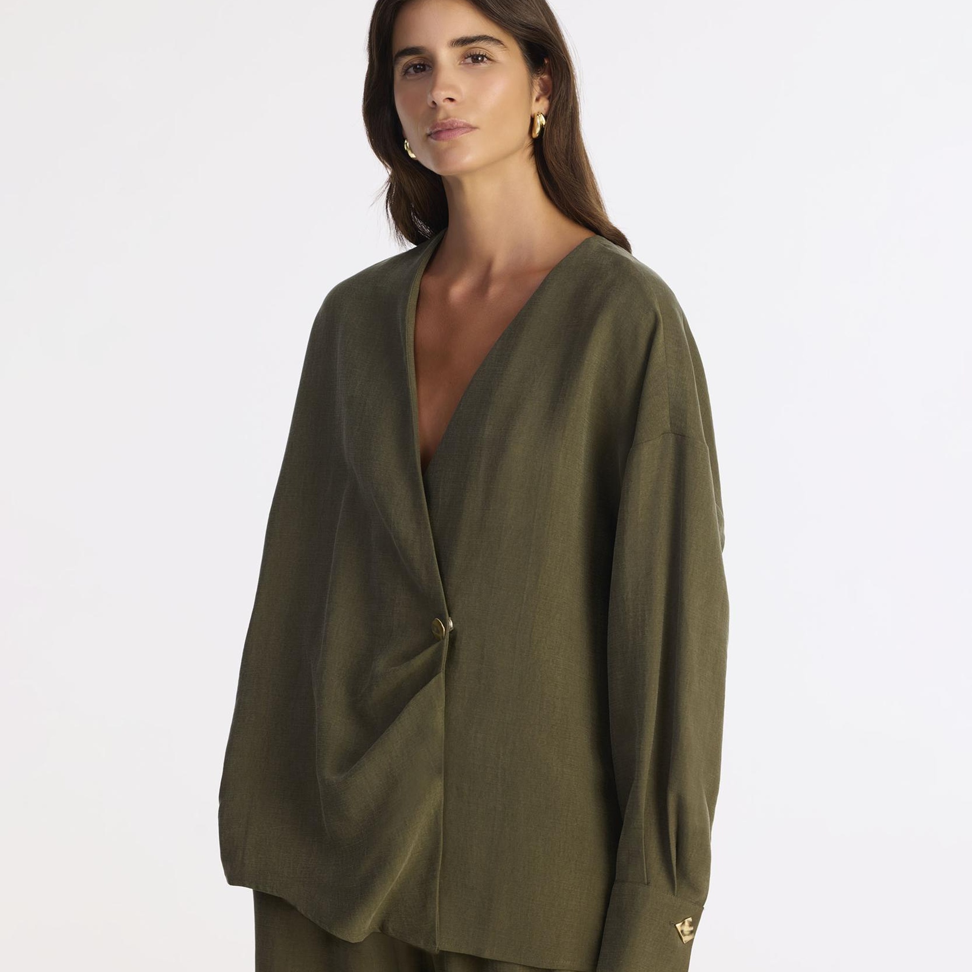 YARGICI Geniş Gömlek Yaka Uzun Kol Gömlek