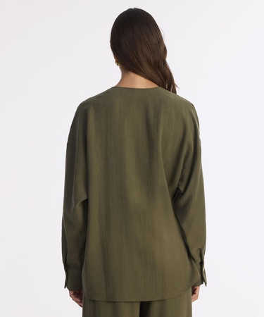  YARGICI Geniş Gömlek Yaka Uzun Kol Gömlek