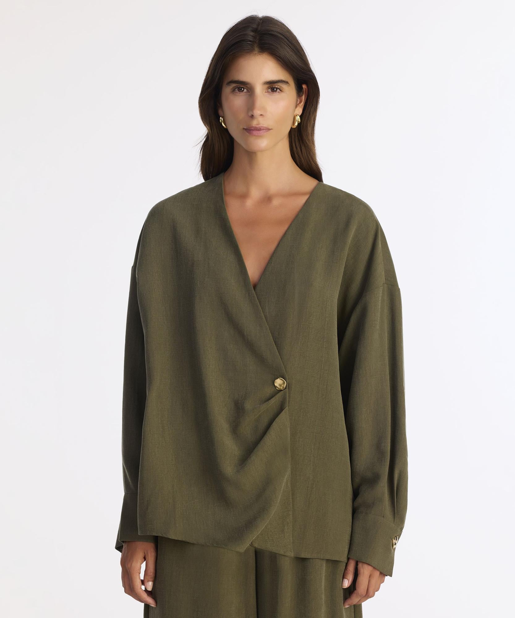  YARGICI Geniş Gömlek Yaka Uzun Kol Gömlek