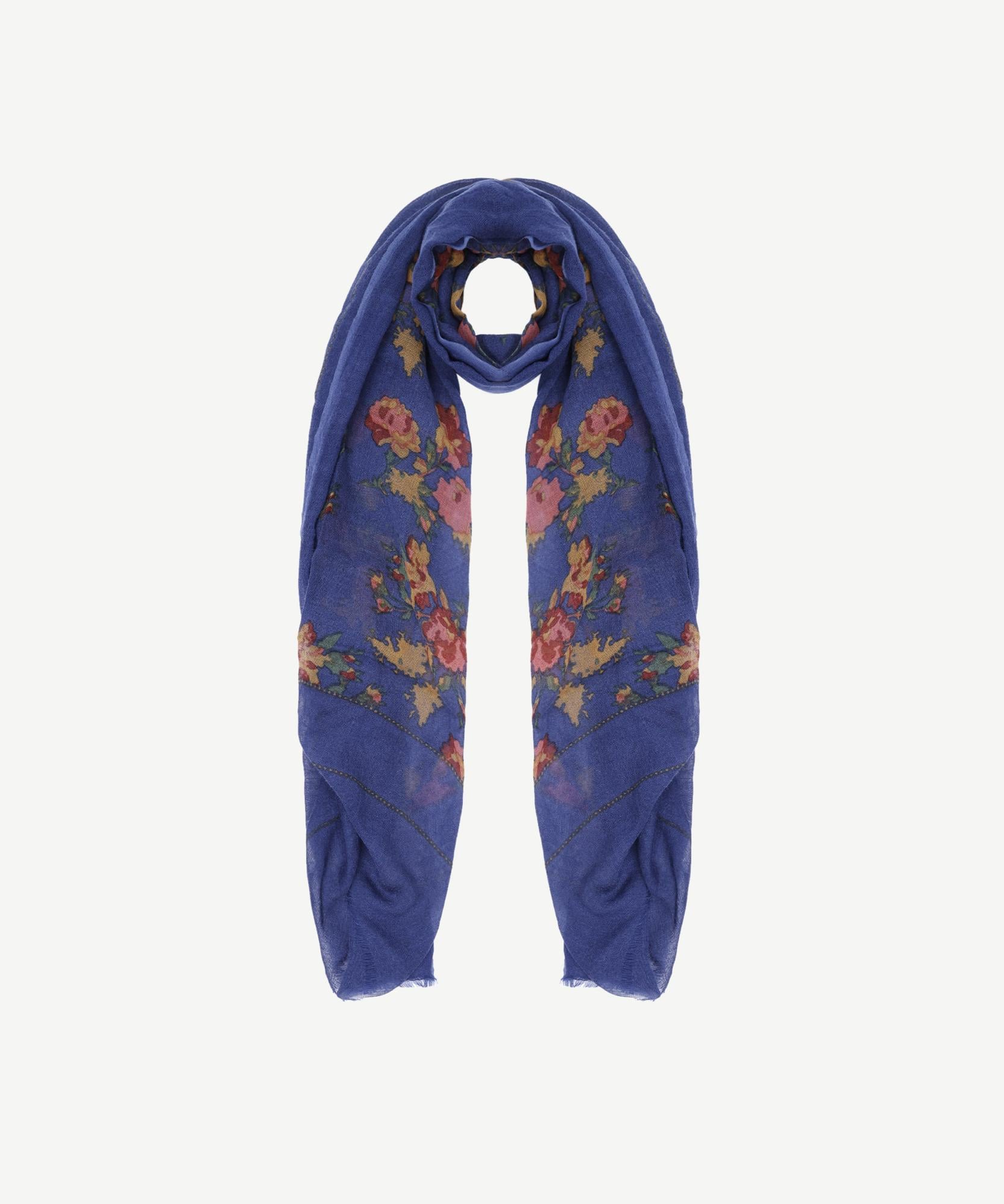  YARGICI Çiçek Desenli Yün Şal