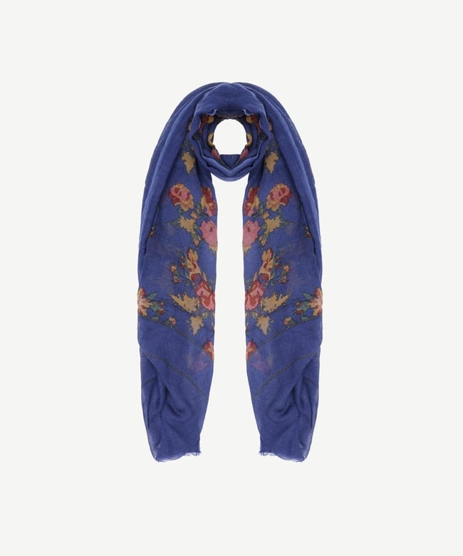  YARGICI Çiçek Desenli Yün Şal