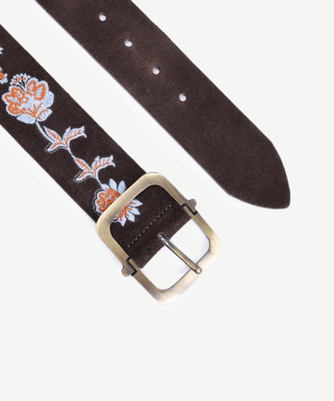  YARGICI Desen İşlemeli Deri Bel Kemeri