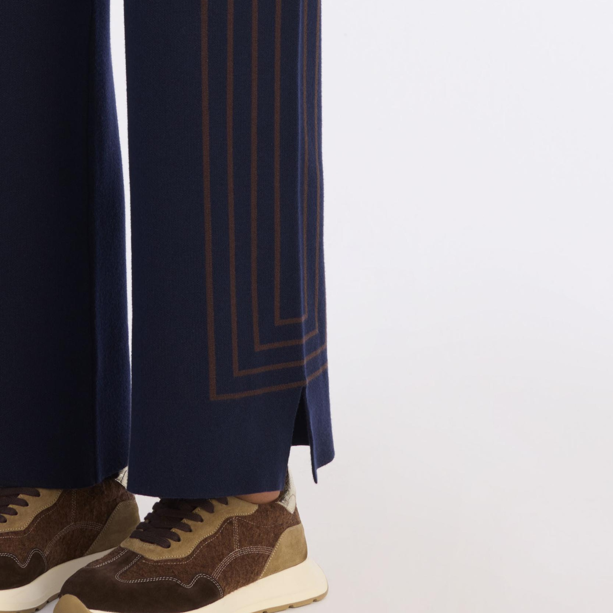 YARGICI Çizgili Rakat Kalıp Triko Pantolon