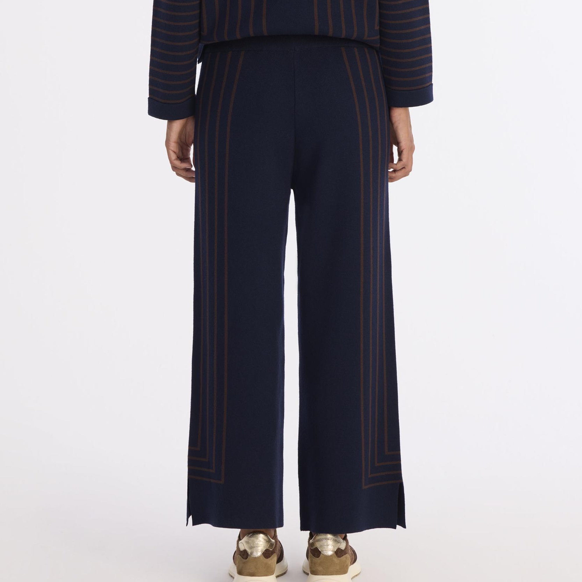 YARGICI Çizgili Rakat Kalıp Triko Pantolon