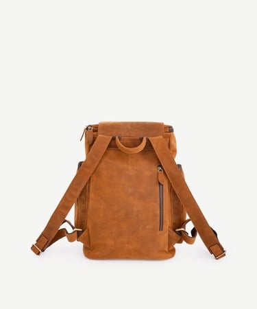  YARGICI Çok Bölmeli Deri Sırt Çantası