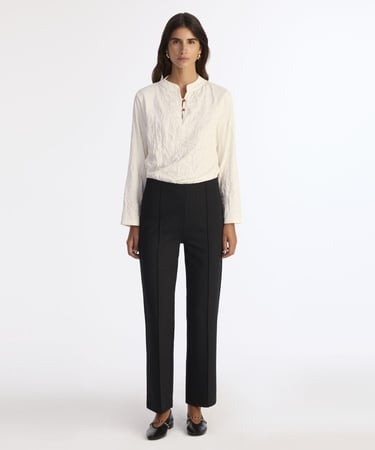  YARGICI Nervürlü Düz Kalıp Pantolon