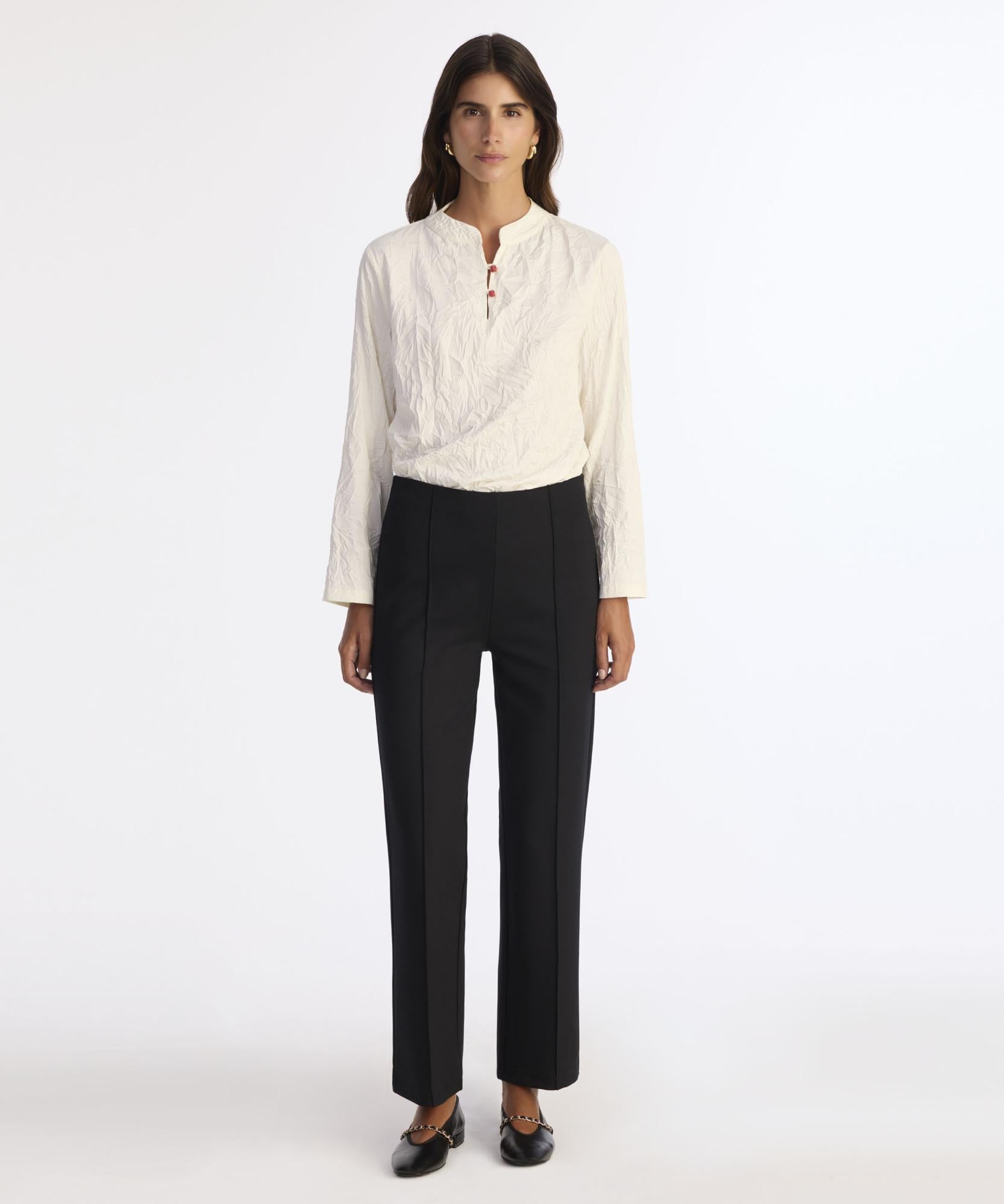  YARGICI Nervürlü Düz Kalıp Pantolon