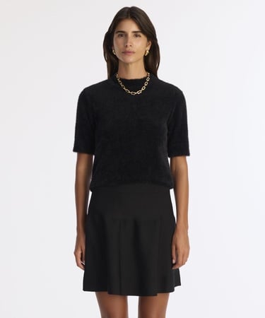  YARGICI Volanlı Kısa Triko Etek