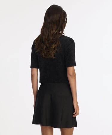  YARGICI Volanlı Kısa Triko Etek