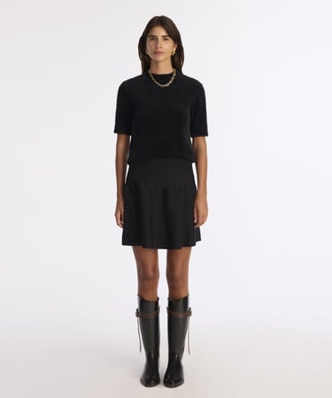  YARGICI Volanlı Kısa Triko Etek